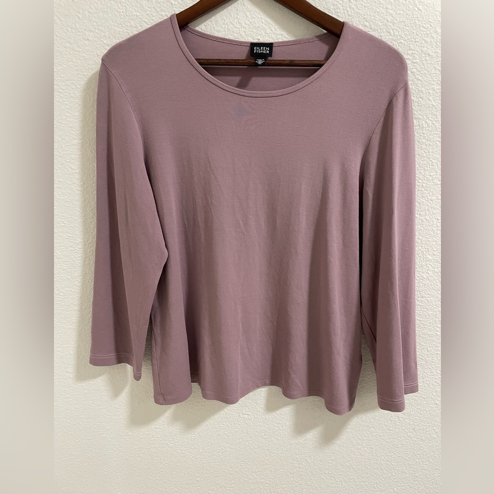Eileen Fisher Women's Dusty Rose Long Sleeve Top